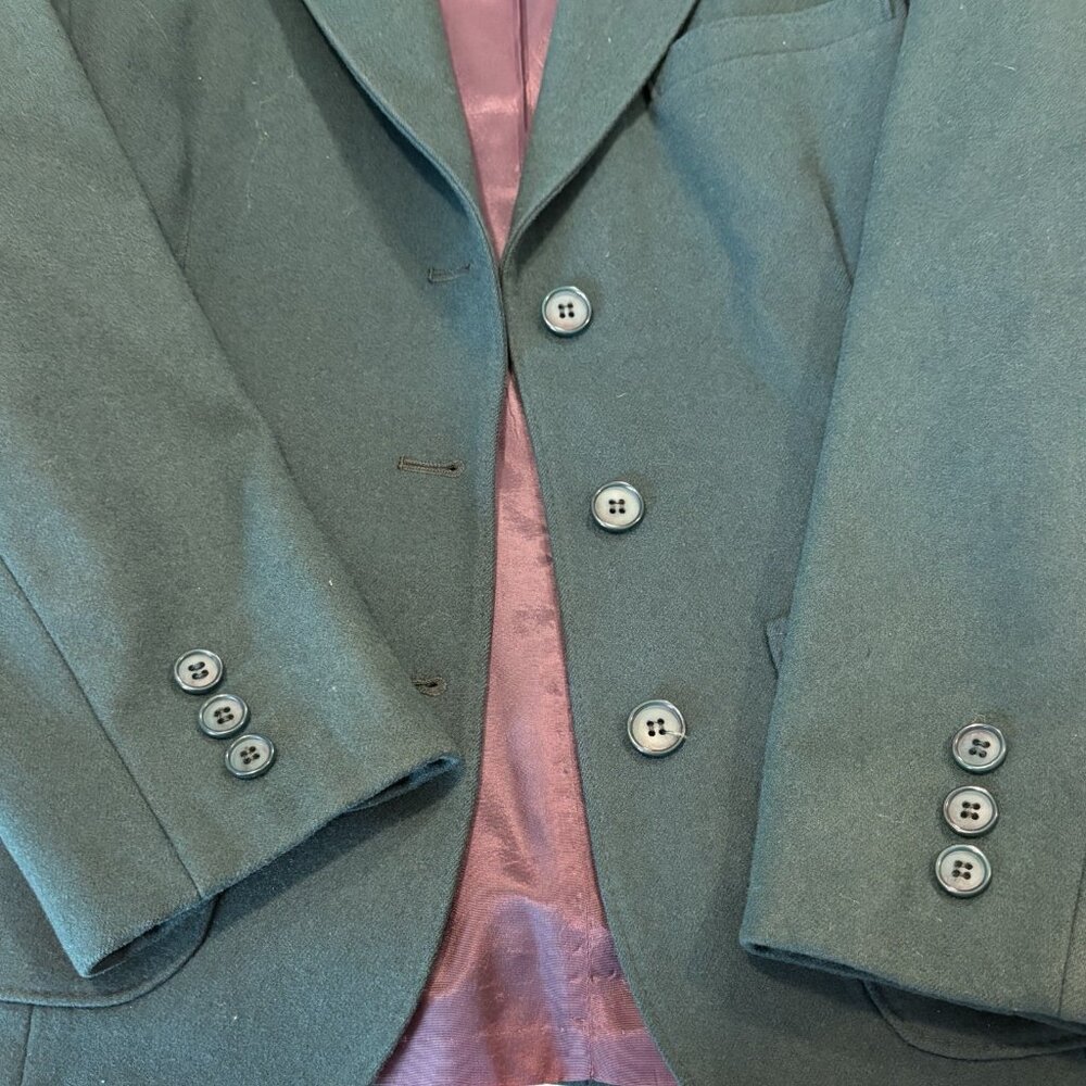 Vintage Pendleton Women’s Emerald/hunter Green blazer Pure Wool American Made Sm - Picture 5 of 9